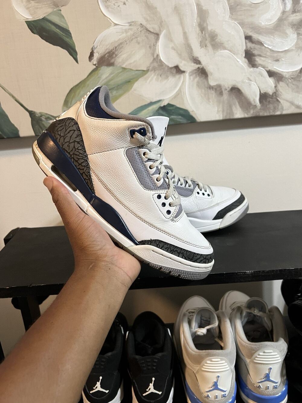 Size 9.5- Air Jordan 3 Retro Midnight Navy CT8532-140